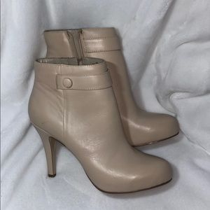 Nine West Nude heeled booties